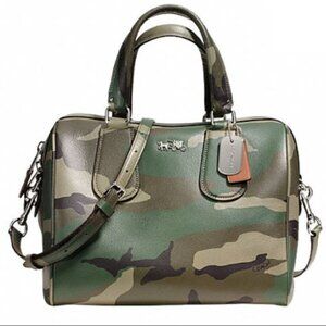 COACH MINI SURREY SATCHEL IN CAMO PRINT CROSSGRAIN LEATHER F33591